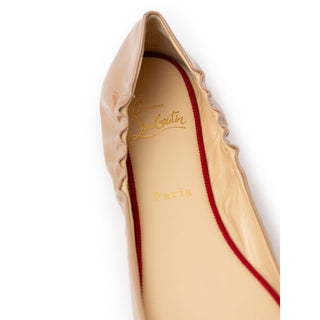 Christian Louboutin Beige Patent Leather Ballet Flat