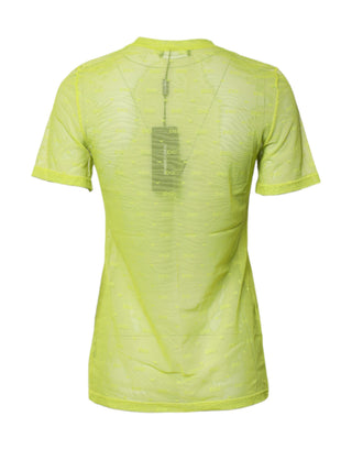 Dolce & Gabbana Green Nylon See Through Women Short Sleeves Top