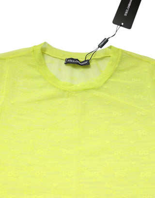 Dolce & Gabbana Green Nylon See Through Women Short Sleeves Top