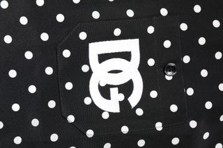 Dolce & Gabbana Black Polka Dot Short Sleeves Casual Shirt