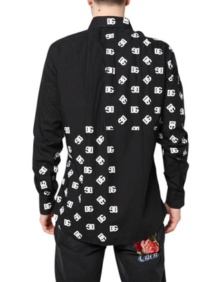 Dolce & Gabbana Black DG Logo Cotton MARTINI Dress Shirt