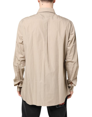 Dolce & Gabbana Beige Pin Up Print MARTINI Men Casual Shirt