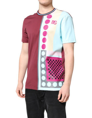 Dolce & Gabbana Multicolor Printed Logo Short Sleeve T-shirt