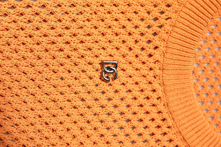 Dolce & Gabbana Orange Cashmere Round Neck Sleeveless T-shirt