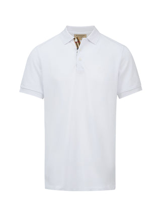 Burberry White Cotton Collared Polo Shirt