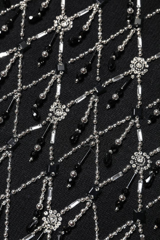 Dolce & Gabbana Black Cashmere Embellished Long Sleeves Top