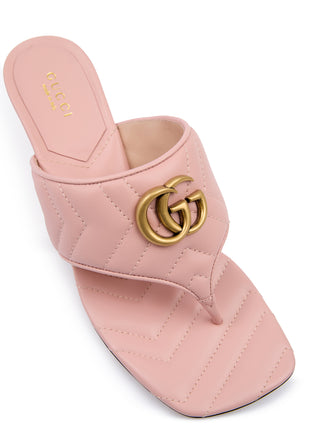 Gucci Mystic Pink Nappa Charlotte Leather Sandals
