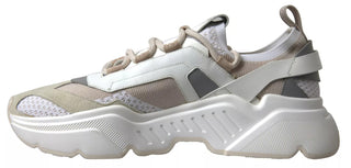 Dolce & Gabbana Sneakers White Beige Leather Sport DAYMASTER Shoes