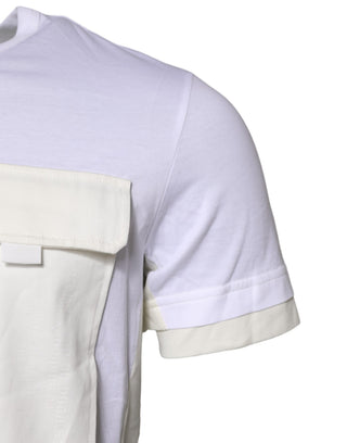 Dolce & Gabbana White Cotton Pocket Short Sleeves T-shirt