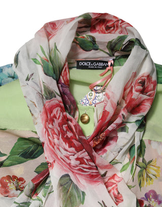 Dolce & Gabbana Multicolor Floral Patchwork Long Sleeves Top