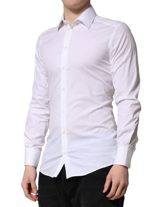 Dolce & Gabbana White GOLD Long Sleeves Men Dress Formal Shirt