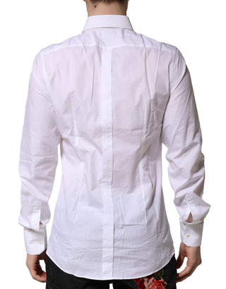 Dolce & Gabbana White GOLD Long Sleeves Dress Formal Shirt