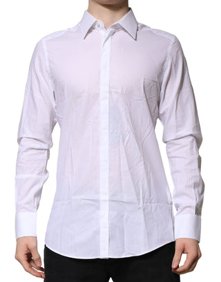 Dolce & Gabbana White MARTINI Long Sleeves Men Formal Shirt