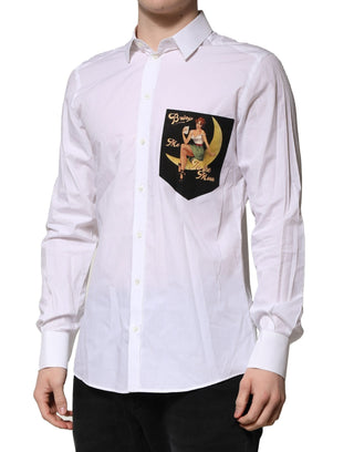 Dolce & Gabbana White MARTINI Long Sleeves Men Formal Shirt
