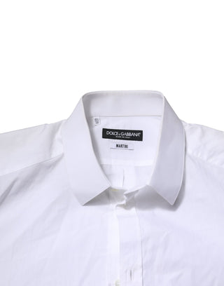 Dolce & Gabbana White MARTINI Long Sleeves Men Formal Shirt