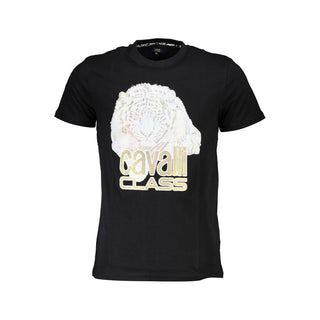 Cavalli Class Black Cotton Men T-Shirt