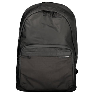 Tommy Hilfiger Black Polyester Men Backpack