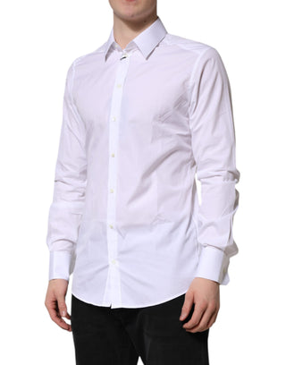 Dolce & Gabbana White GOLD Long Sleeves Dress Formal Shirt