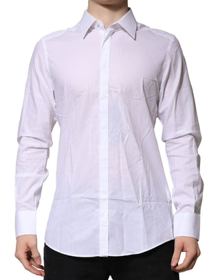 Dolce & Gabbana White MARTINI Long Sleeve Dress Formal Shirt