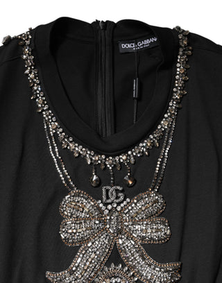 Dolce & Gabbana Black Cotton Rhinestone Embellished Tank Top