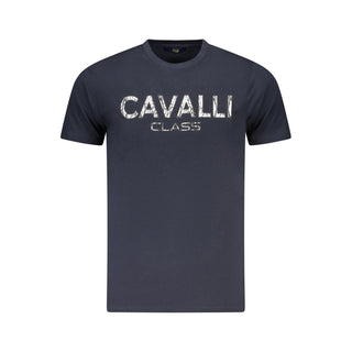 Cavalli Class Blue Cotton Men T-Shirt