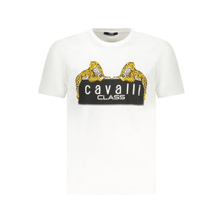 Cavalli Class White Cotton T-Shirt