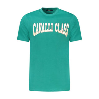 Cavalli Class Green Cotton T-Shirt