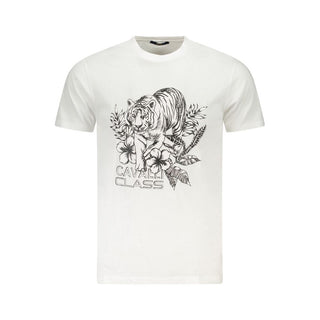 Cavalli Class White Cotton Men T-Shirt