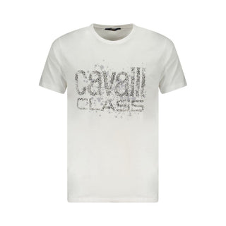 Cavalli Class White Cotton Men T-Shirt
