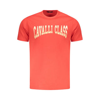 Cavalli Class Red Cotton Men T-Shirt