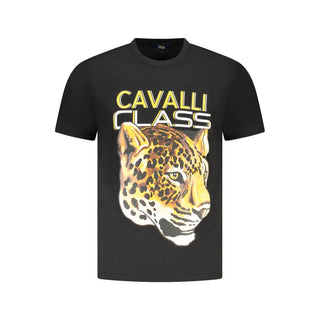 Cavalli Class Black Cotton Men T-Shirt