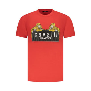 Cavalli Class Red Cotton Men T-Shirt