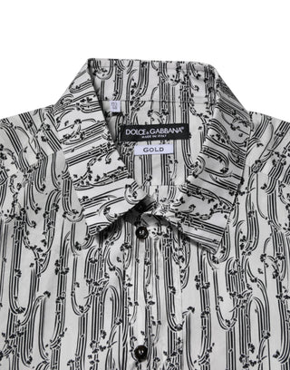 Dolce & Gabbana White Floral Print Casual Long Sleeves Shirt