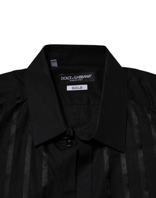 Dolce & Gabbana Black GOLD Long Sleeves Men Formal Dress Shirt