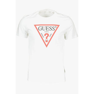 Guess Jeans White Cotton Men T-Shirt