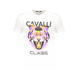 Cavalli Class White Cotton Men T-Shirt