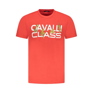 Cavalli Class Red Cotton Men T-Shirt