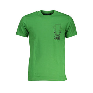 Cavalli Class Green Cotton T-Shirt