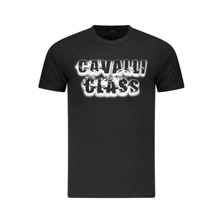 Cavalli Class Black Cotton Men T-Shirt