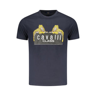 Cavalli Class Blue Cotton Men T-Shirt