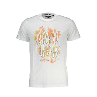 Cavalli Class White Cotton Men T-Shirt