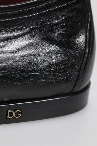 Dolce & Gabbana Black Leather Lace Up Derby Dress Formal Shoes