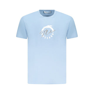 Trussardi Light Blue Cotton Men T-Shirt