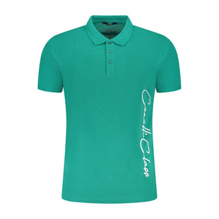 Cavalli Class Green Cotton Men Polo Shirt
