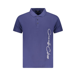 Cavalli Class Blue Cotton Men Polo Shirt
