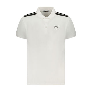 Cavalli Class White Cotton Men Polo Shirt