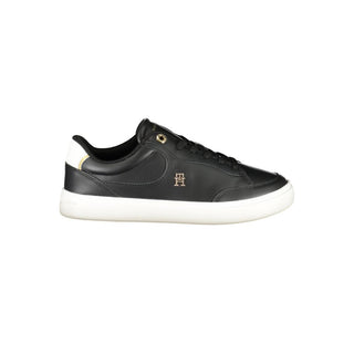 Tommy Hilfiger Black Leather Women Sneaker