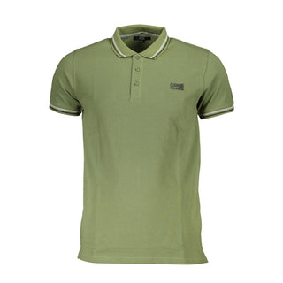 Cavalli Class Green Cotton Men Polo Shirt