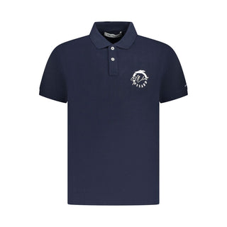 Trussardi Blue Cotton Men Polo Shirt