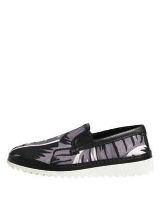 Dolce & Gabbana Black Tropical Slip On Men Sneakers Shoes